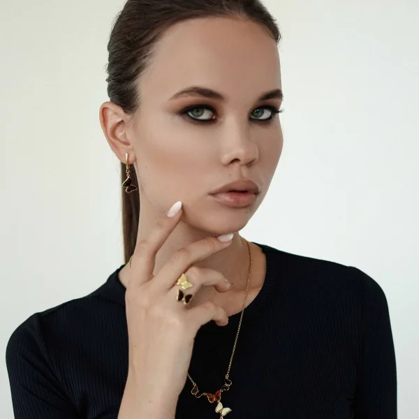 Колье серебряное с янтарём N9118-2ZO SunStone