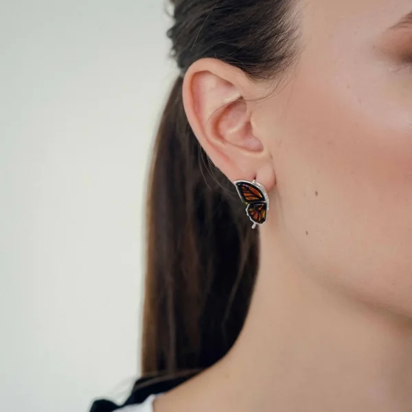 Серебряные серьги с янтарём E9153RO SunStone
