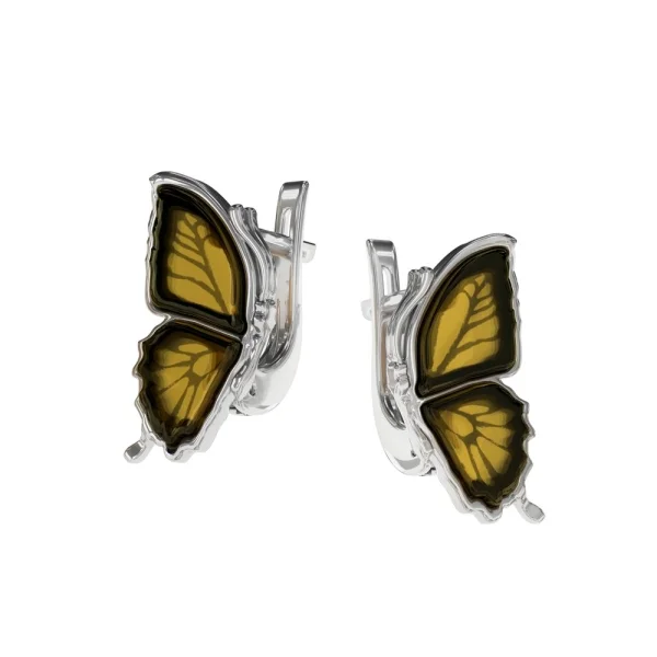 Серебряные серьги с янтарём E9153RO SunStone