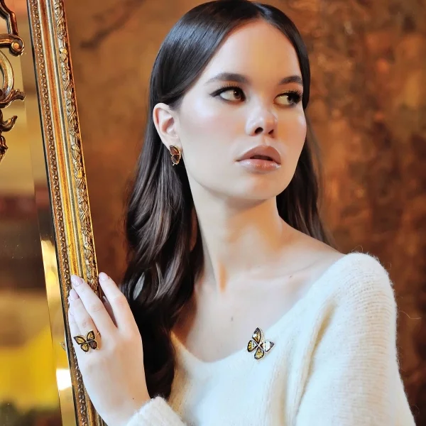Кольцо серебряное с янтарём R9153RO SunStone