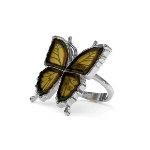 Кольцо серебряное с янтарём R9153RO SunStone