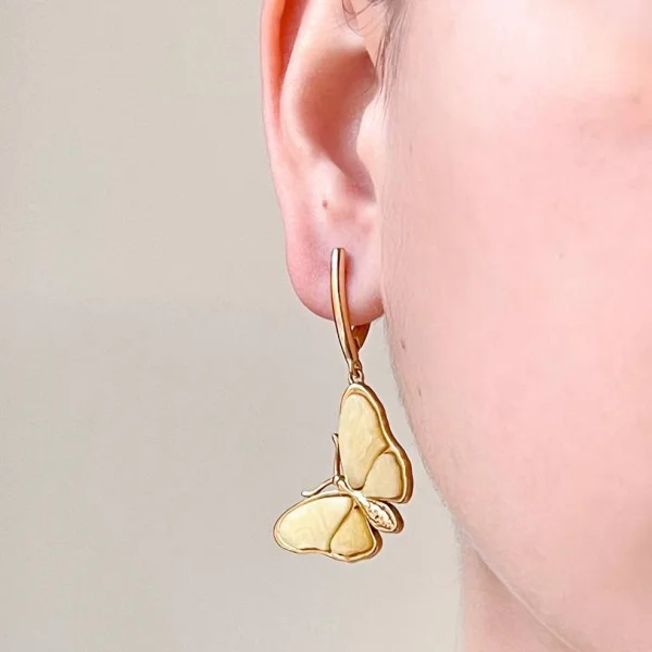 Серебряные серьги с янтарём E9150-1ZM SunStone