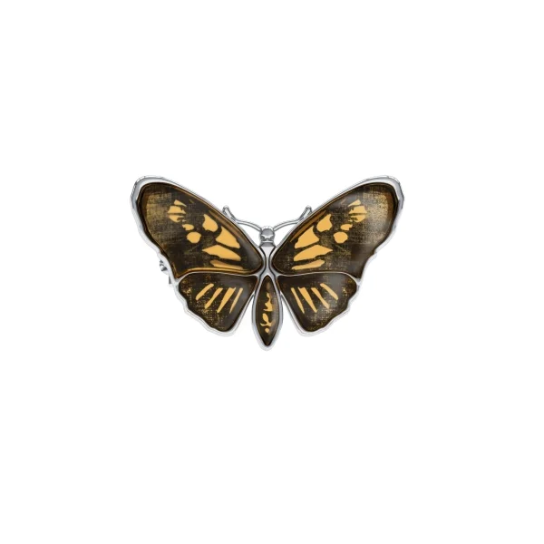 Брошь серебряная с янтарём BP9150RO SunStone