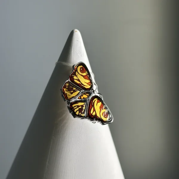 Брошь серебряная с янтарём BP9155RO SunStone