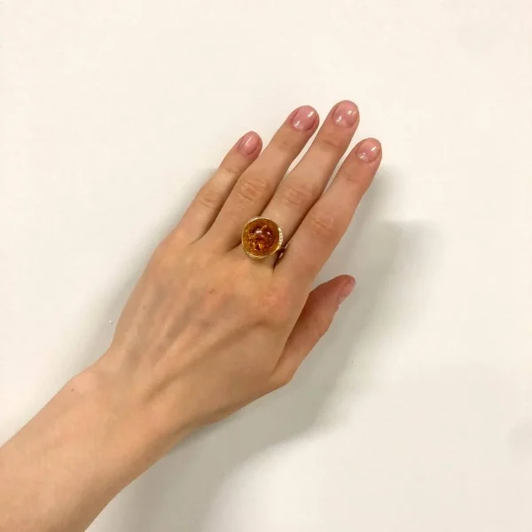 Кольцо серебряное с янтарём R3531ZK SunStone