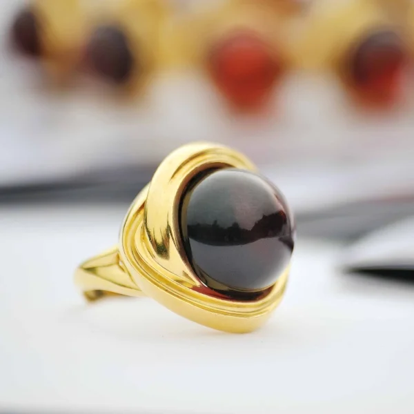 Кольцо серебряное с янтарём R000007ZK SunStone
