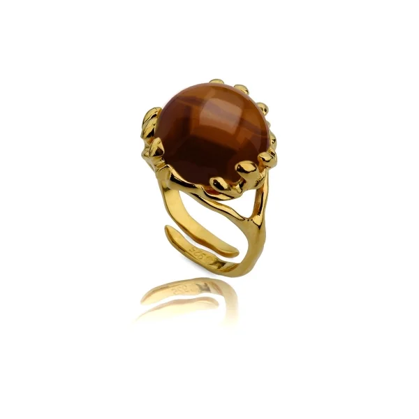 Кольцо серебряное с янтарём R000003ZK SunStone