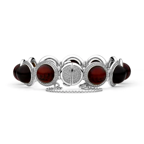 Браслет серебряный с янтарём W000021RV SunStone