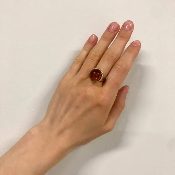 Кольцо серебряное с янтарём R000025ZK SunStone