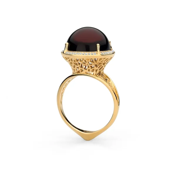 Кольцо серебряное с янтарём R000025ZK SunStone