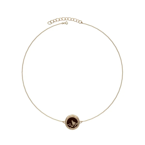 Колье серебряное с янтарём N10009-1ZK SunStone