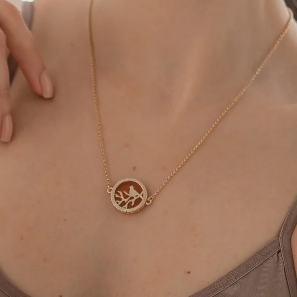Колье серебряное с янтарём N10009-1ZK SunStone