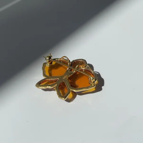 Брошь серебряная с янтарём BP9211ZK SunStone