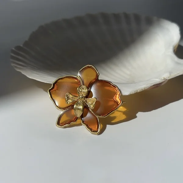 Брошь серебряная с янтарём BP9211ZK SunStone