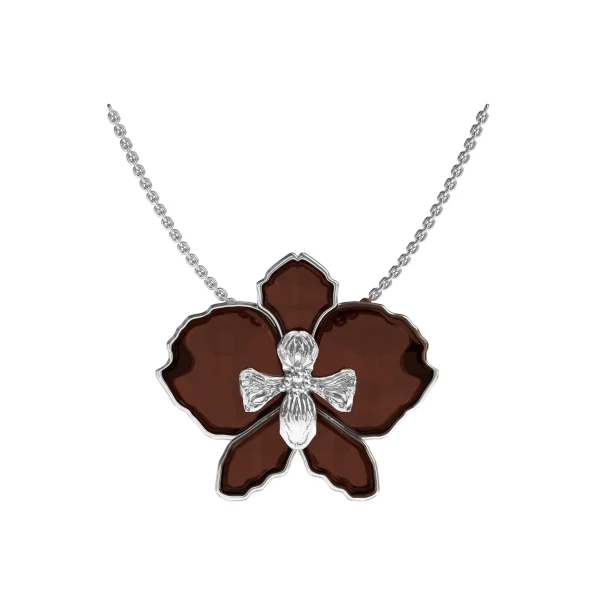Брошь серебряная с янтарём BP9211RV SunStone