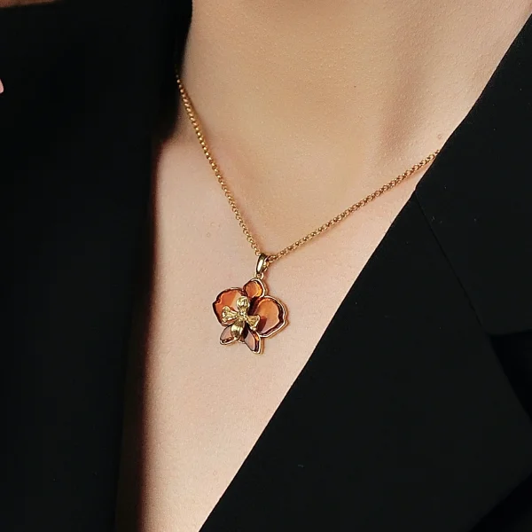 Кулон серебряный с янтарём P9211ZK SunStone