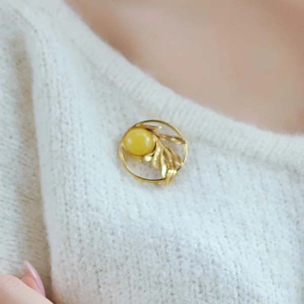 Брошь серебряная с янтарём BP9222ZM SunStone