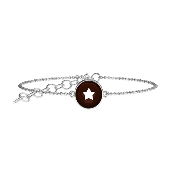 Браслет серебряный с янтарём W9223RV SunStone