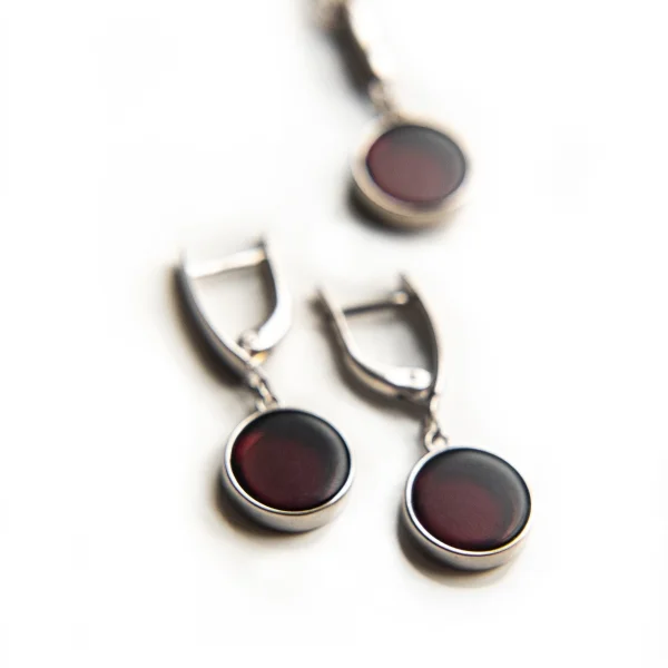 Серебряные серьги с янтарём E10002RV SunStone