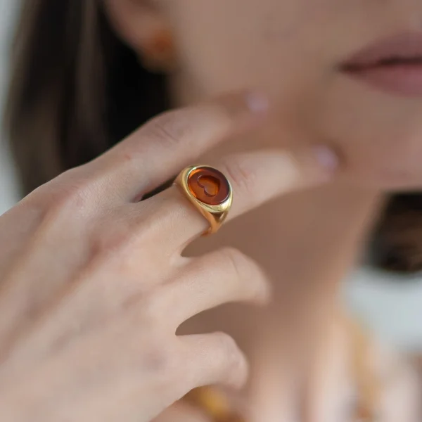 Кольцо серебряное с янтарём R9230ZK SunStone