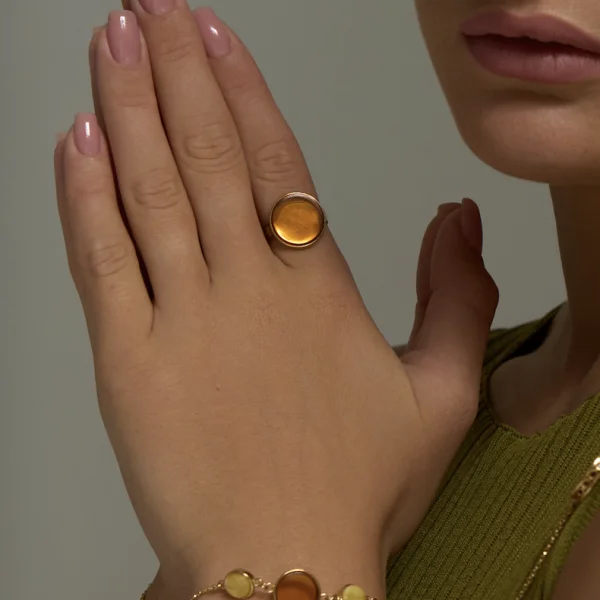 Кольцо серебряное с янтарём R10002ZK SunStone