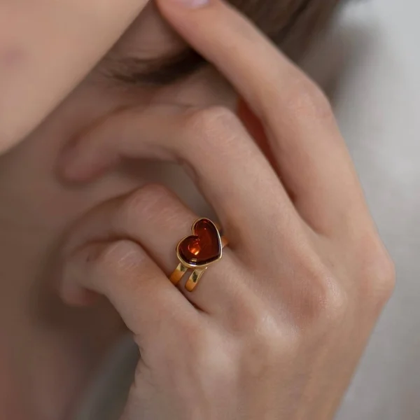 Кольцо серебряное с янтарём R9169ZK SunStone